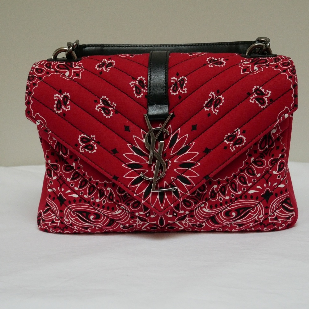 NWT Saint Laurent College Bandana Bag - Red